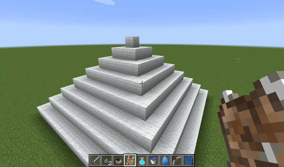 白い羊毛ブロックで作るピラミッド